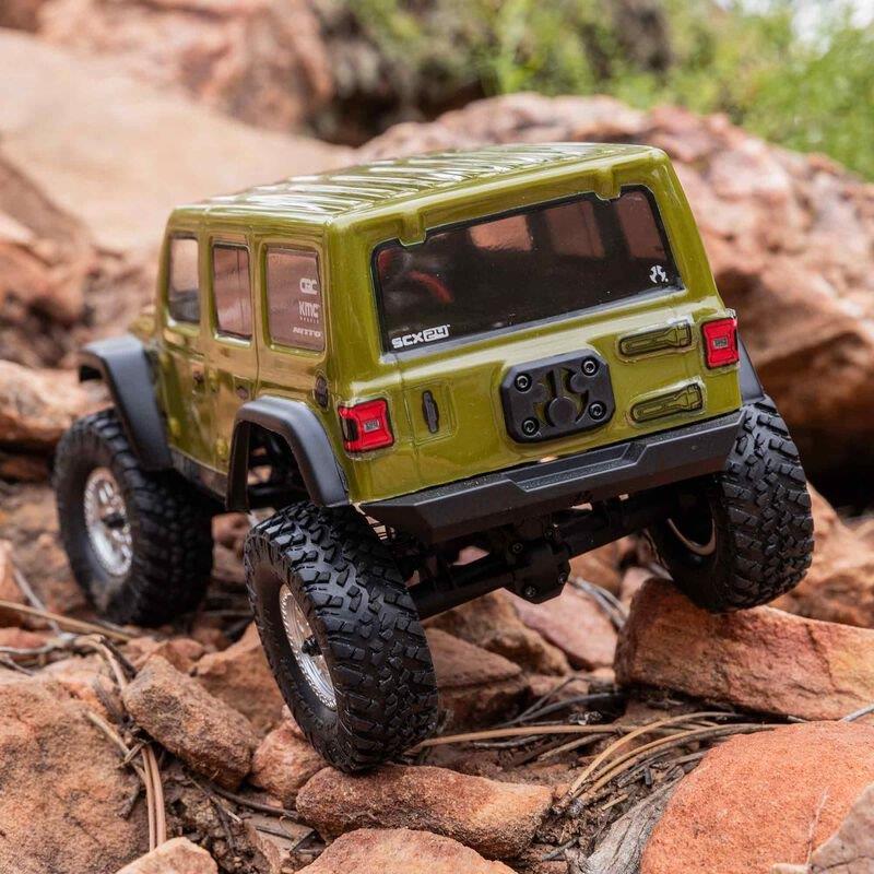 AXIAL 1/24 SCX24 Jeep Wrangler JLU 4X4 Rock Crawler Brushed RTR, Green - 4