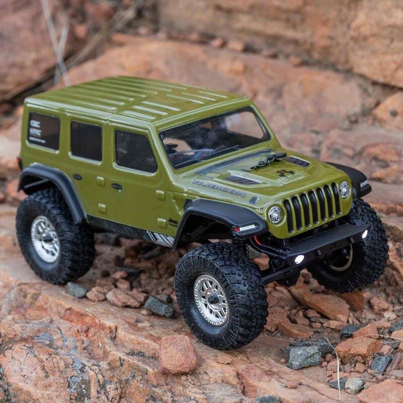 AXIAL 1/24 SCX24 Jeep Wrangler JLU 4X4 Rock Crawler Brushed RTR, Green - 6