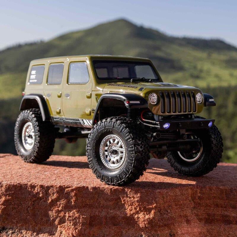 AXIAL 1/24 SCX24 Jeep Wrangler JLU 4X4 Rock Crawler Brushed RTR, Green - 3