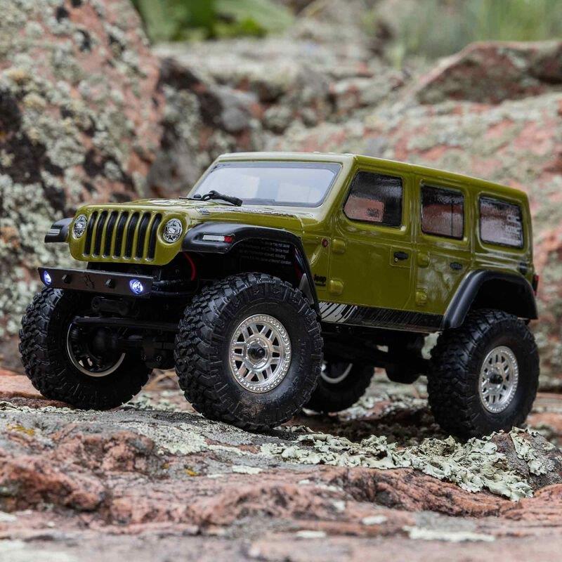 AXIAL 1/24 SCX24 Jeep Wrangler JLU 4X4 Rock Crawler Brushed RTR, Green - 7