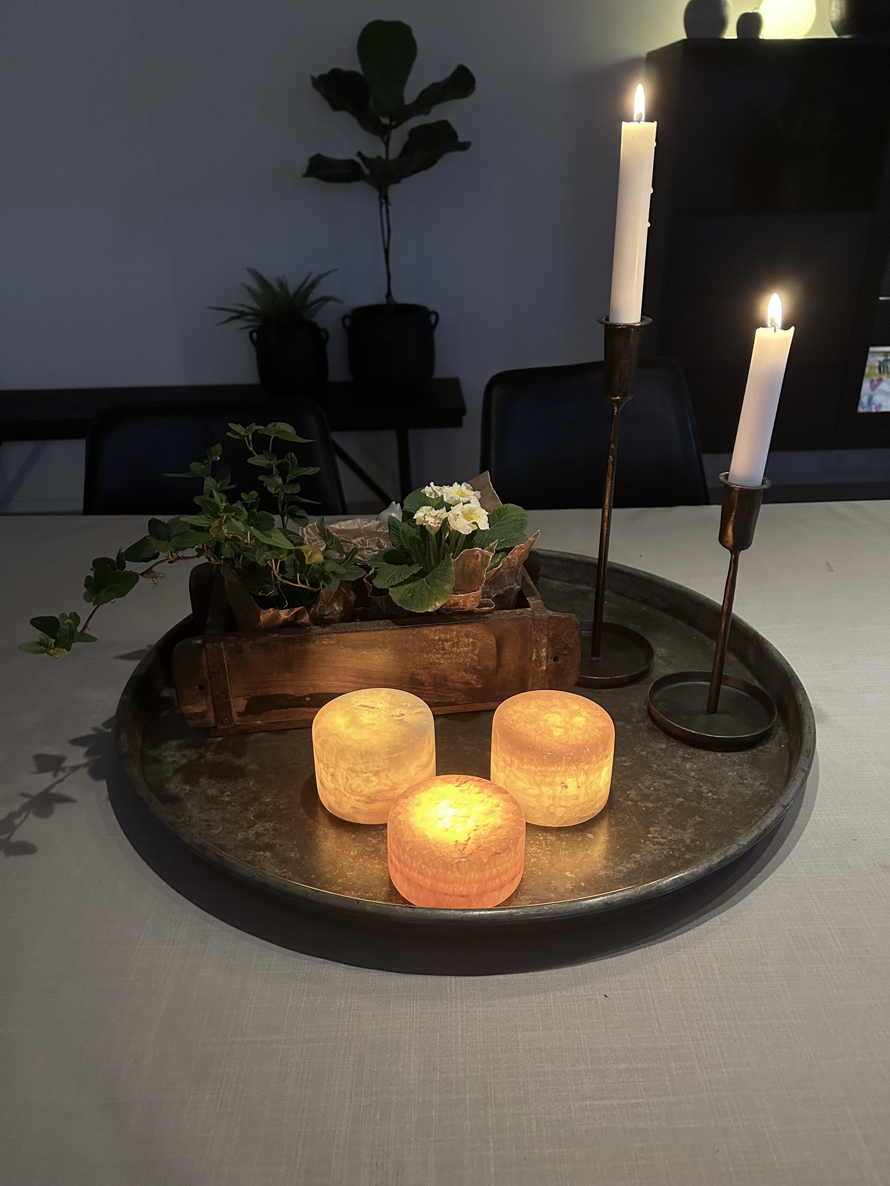 Belysning i äkta marmor / marmorlampa natur S - 6