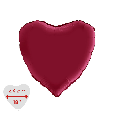Folieballong Hjärta Satin Cherry 46 cm