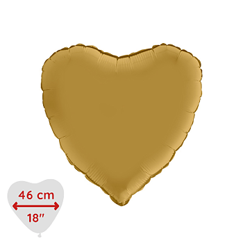 Folieballong Hjärta  Satin Guld 46cm 