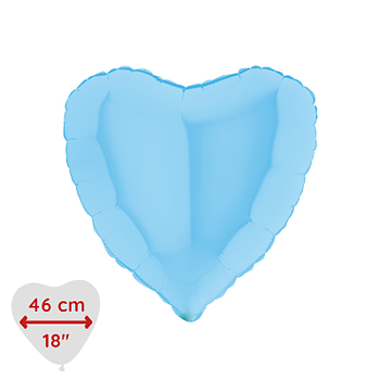 Folieballong Hjärta Pastellblått Matte