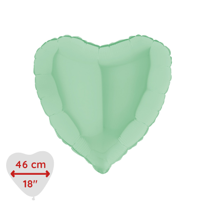 Folieballong Hjärta Pastell Grön Matte