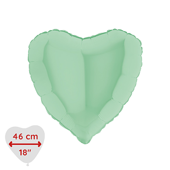 Folieballong Hjärta Pastell Grön Matte