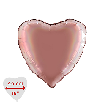 Folieballong  Hjärta Platinum Roséguld