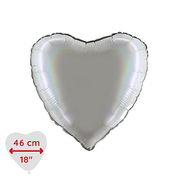 Folieballong Hjärta  Holographic Platinum Pure
