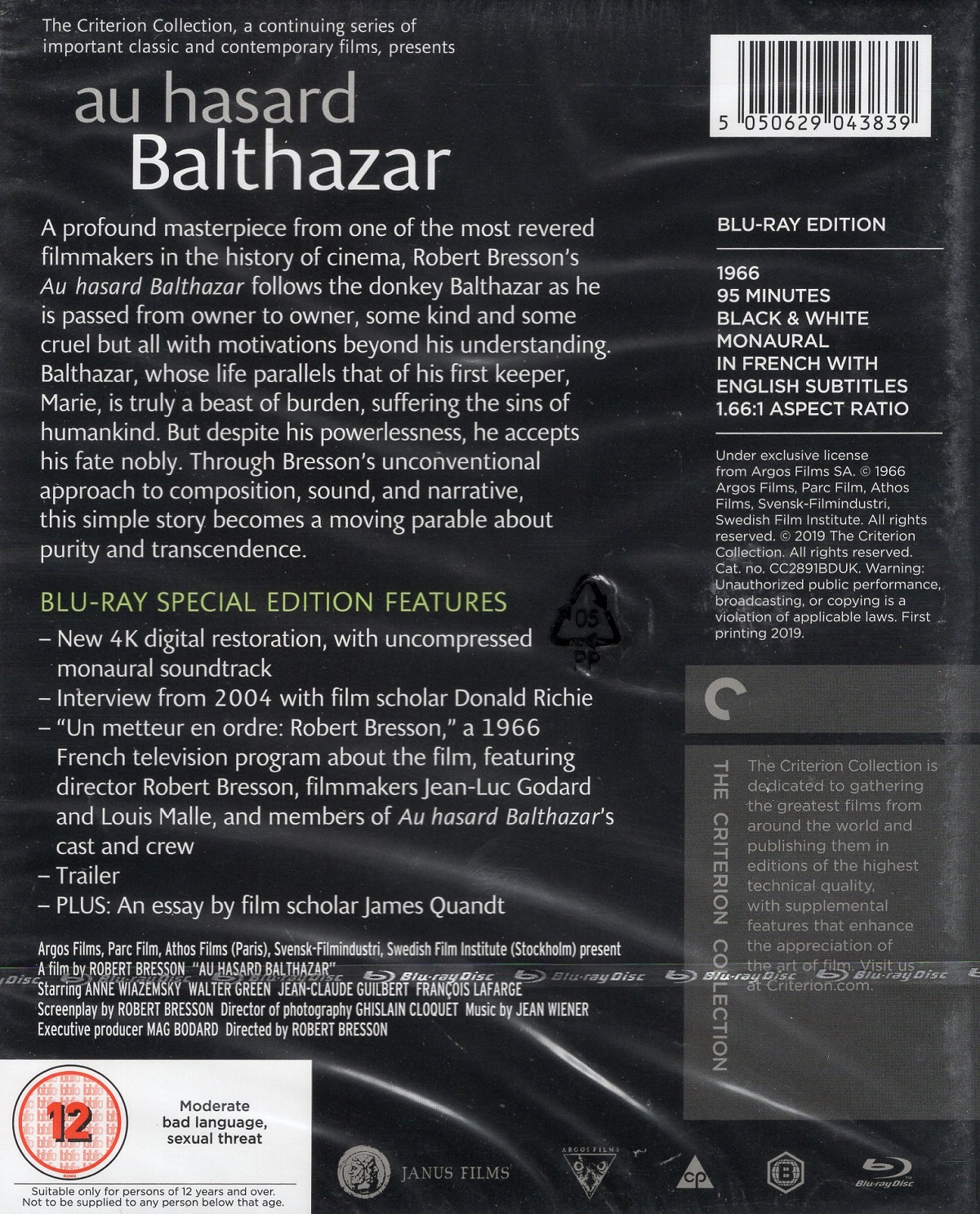 Au Hasard Balthazar (Criterion Collection) (ej svensk text) (Blu-ray) - 2