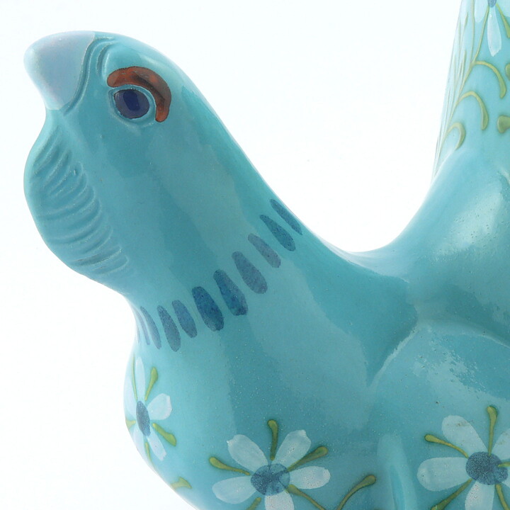 Thomas Hellström (1963) Turquoise Capercaillie with Flowers Decor 17 cm #6435