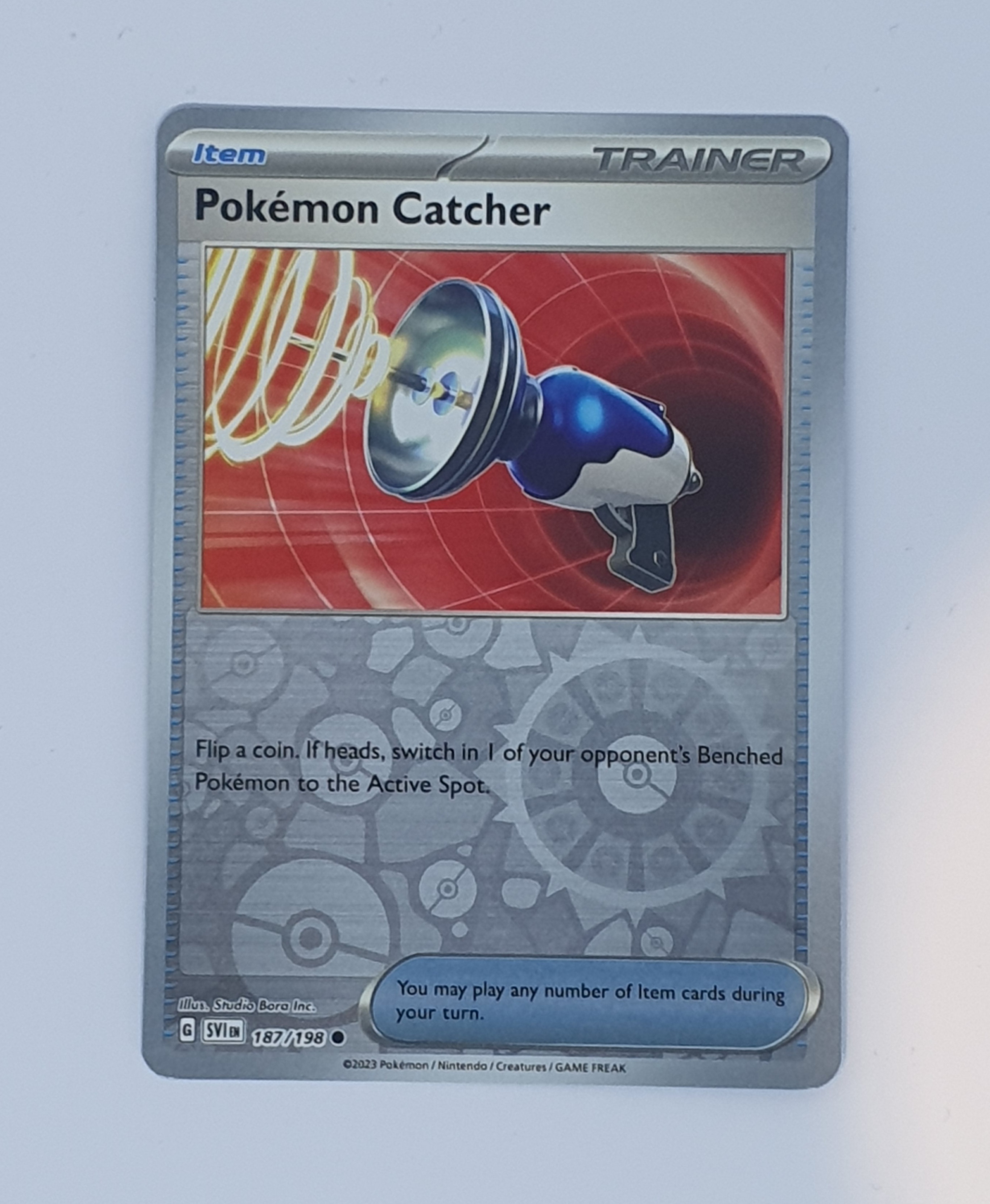 Pokmon Catcher 187/198 Reverse Holo Common Scarlet & Violet (NM-Mint) - Robbis Hobby Shop Pokmon Catcher 187/198 Reverse Holo Common Scarlet & Violet (NM-Mint) - Robbis Hobby Shop