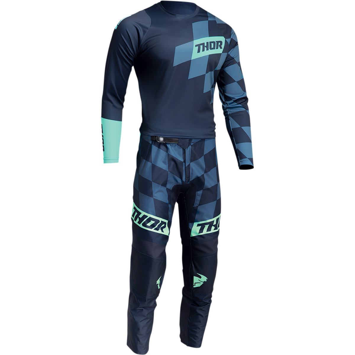 Thor Enfants Sector Birdrock Maillot Cross, Midnight/Mint - 3