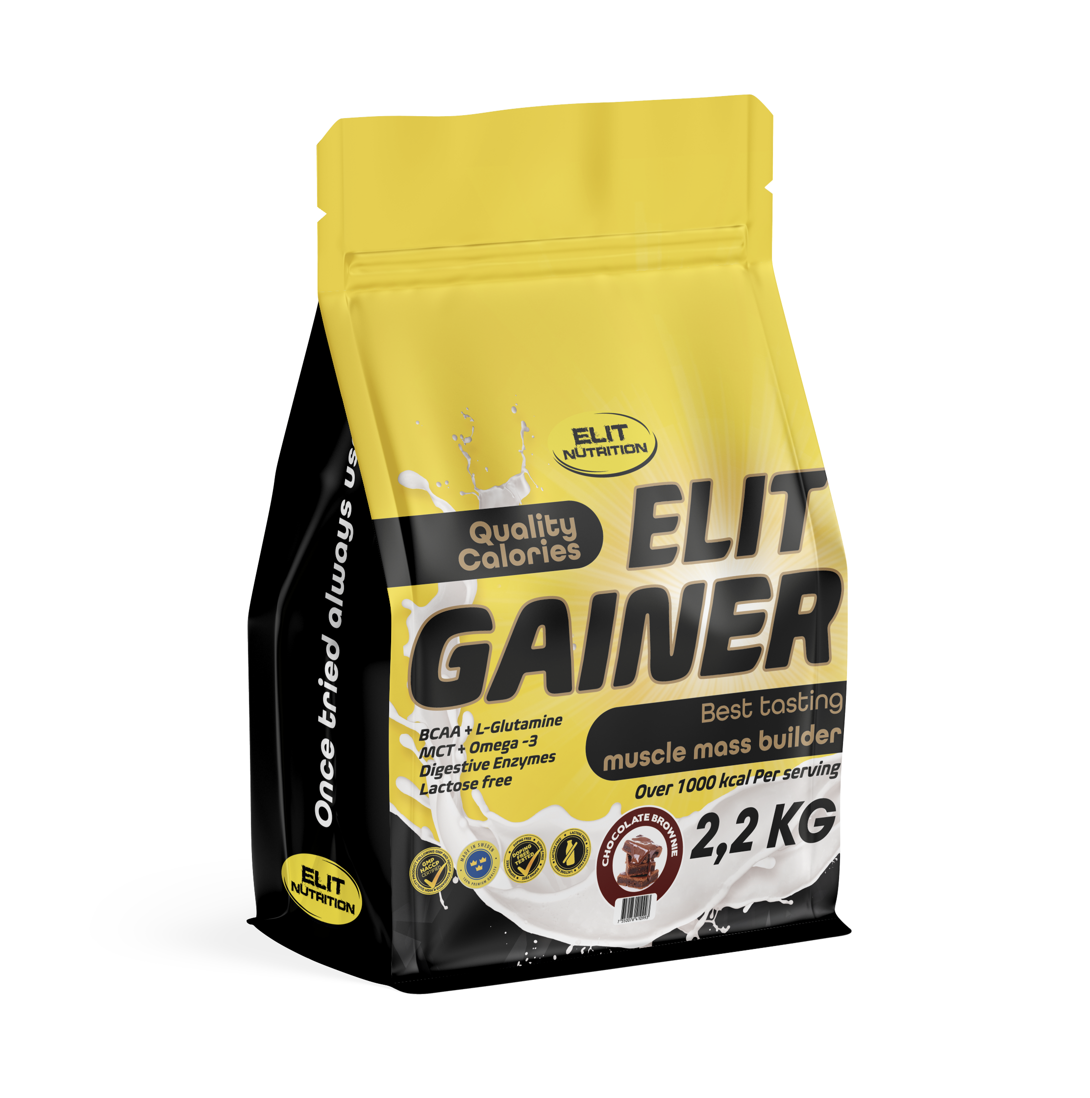 ELIT GAINER - Chocolate Brownie - Laktosfri  2,2kg
