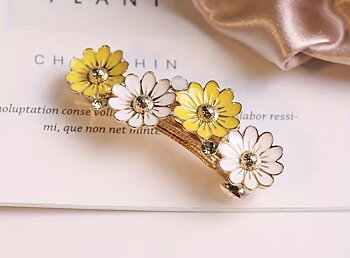 Klämma med blommor, gul