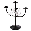 Erik Höglund (1960s) Wrought Iron Candleholder with 3 Arms and 4 Clear Glass Medallions 46 cm SH8
