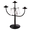 Erik Höglund (1960s) Wrought Iron Candleholder with 3 Arms and 4 Clear Glass Medallions 46 cm SH8