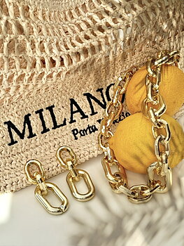 Antibes link necklace gold