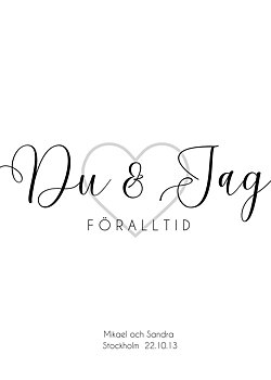Du & jag föralltid - Personlig poster