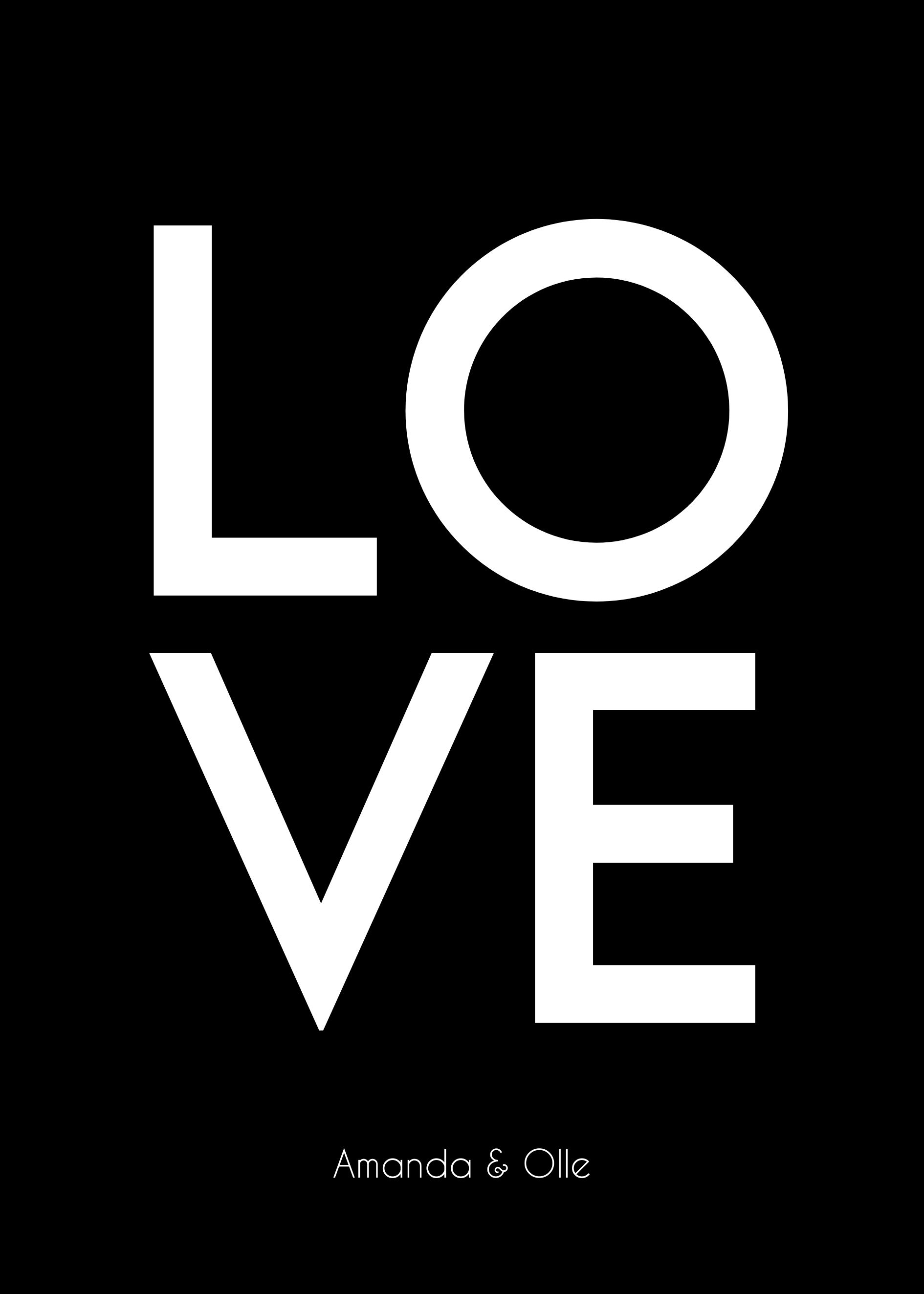 LOVE (svart) - Personlig kärleksposter - 2