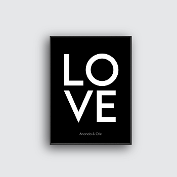 LOVE (svart) - Personlig kärleksposter