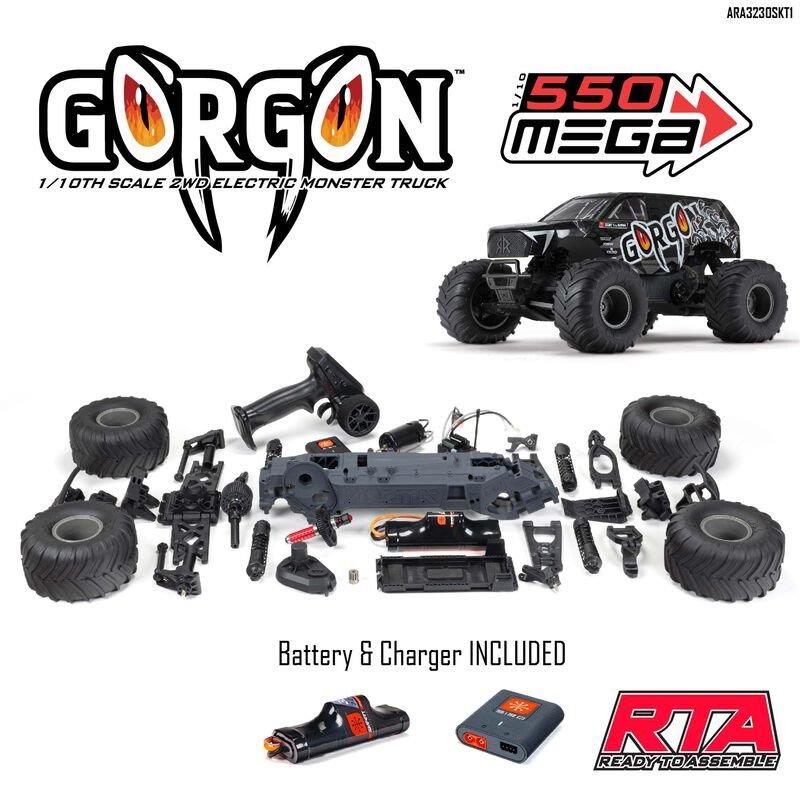 ARRMA 1/10 GORGON 4X2 MEGA 550 Brushed Monster Truck Ready-To-Assemble Kit with  - 26