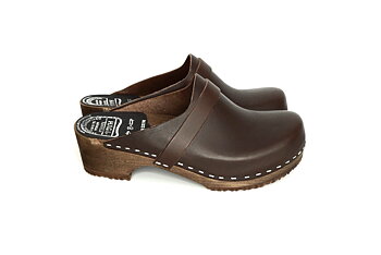 HagaToffeln - Clog Classic Brown Vegetable Tanned  Leather
