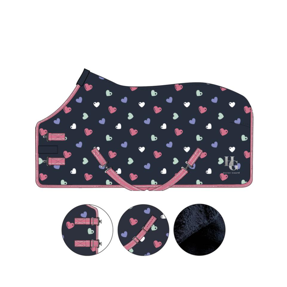 Horse Guard Lucky heart TYKT dobbelt fleece dekken 105 CM - 2