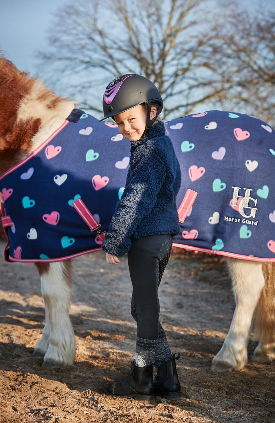 Horse Guard Lucky heart TYKT dobbelt fleece dekken 105 CM - 4