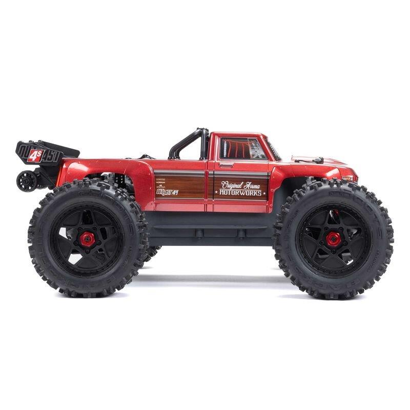 ARRMA 1/10 OUTCAST 4X4 4S V2 BLX Stunt Truck RTR, Red - 11