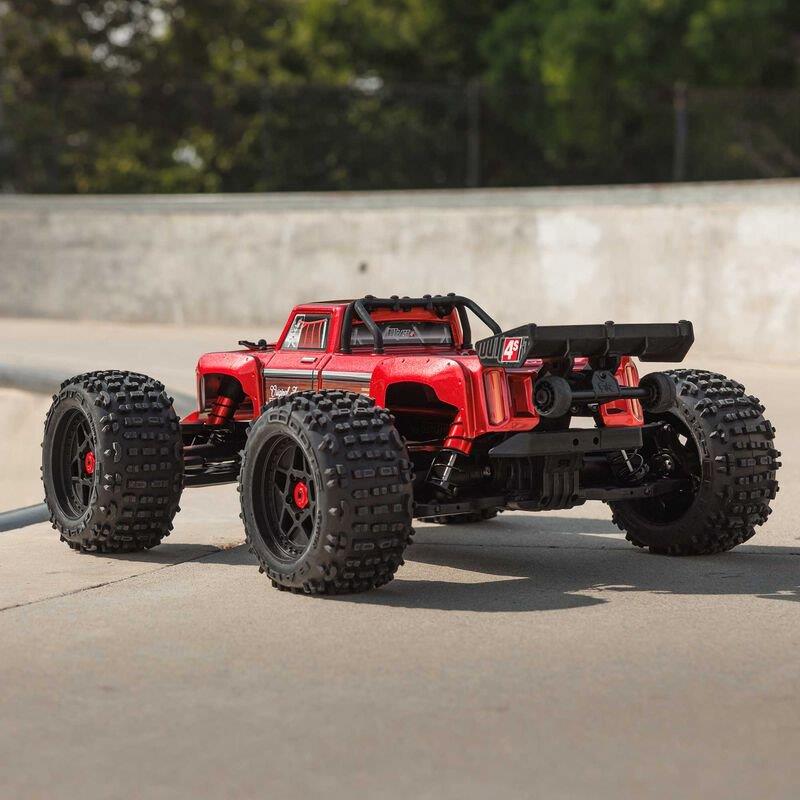 ARRMA 1/10 OUTCAST 4X4 4S V2 BLX Stunt Truck RTR, Red - 4