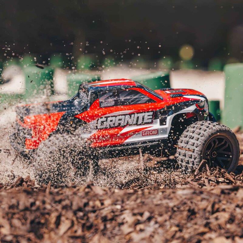 ARRMA 1/18 GRANITE GROM MEGA 380 Brushed 4X4 MT RTR with Battery & Charger, Red - 7