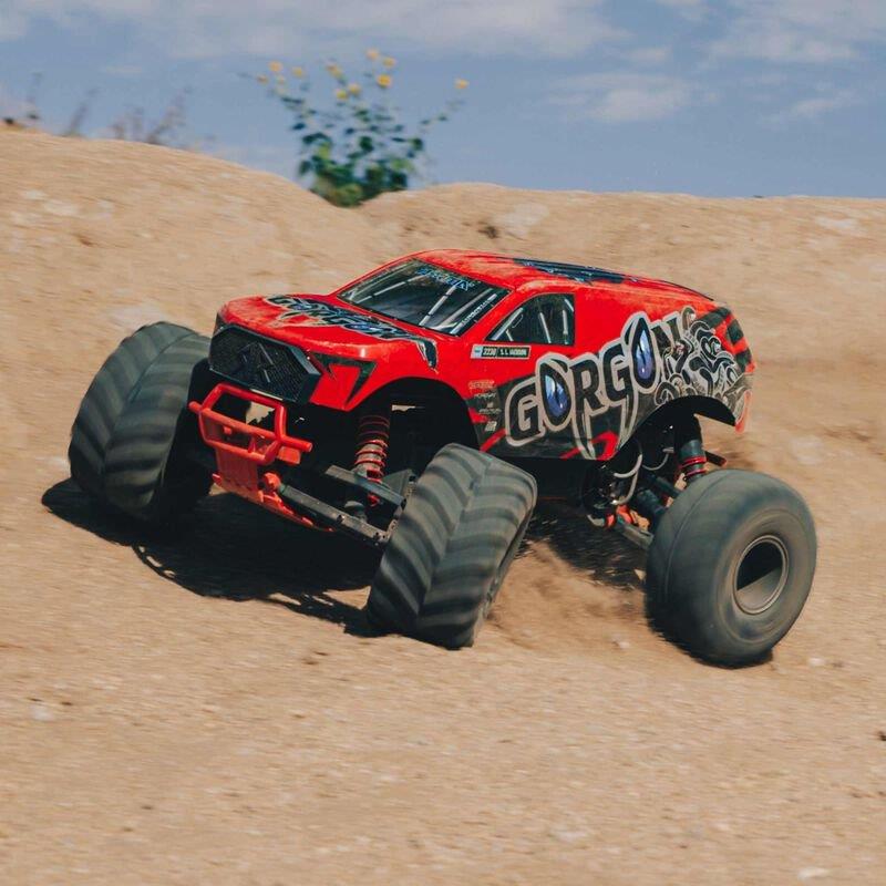 ARRMA 1/10 GORGON 4X2 MEGA 550 Brushed MT RTR with Battery & Charger, Red - 8