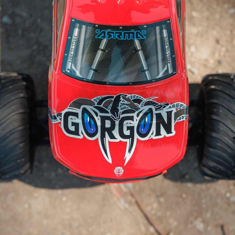 ARRMA 1/10 GORGON 4X2 MEGA 550 Brushed MT RTR with Battery & Charger, Red - 11