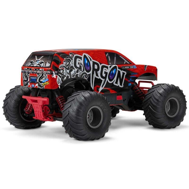 ARRMA 1/10 GORGON 4X2 MEGA 550 Brushed MT RTR with Battery & Charger, Red - 9