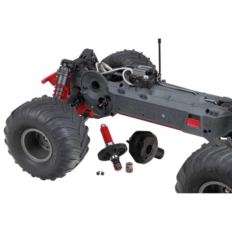 ARRMA 1/10 GORGON 4X2 MEGA 550 Brushed MT RTR with Battery & Charger, Red - 22