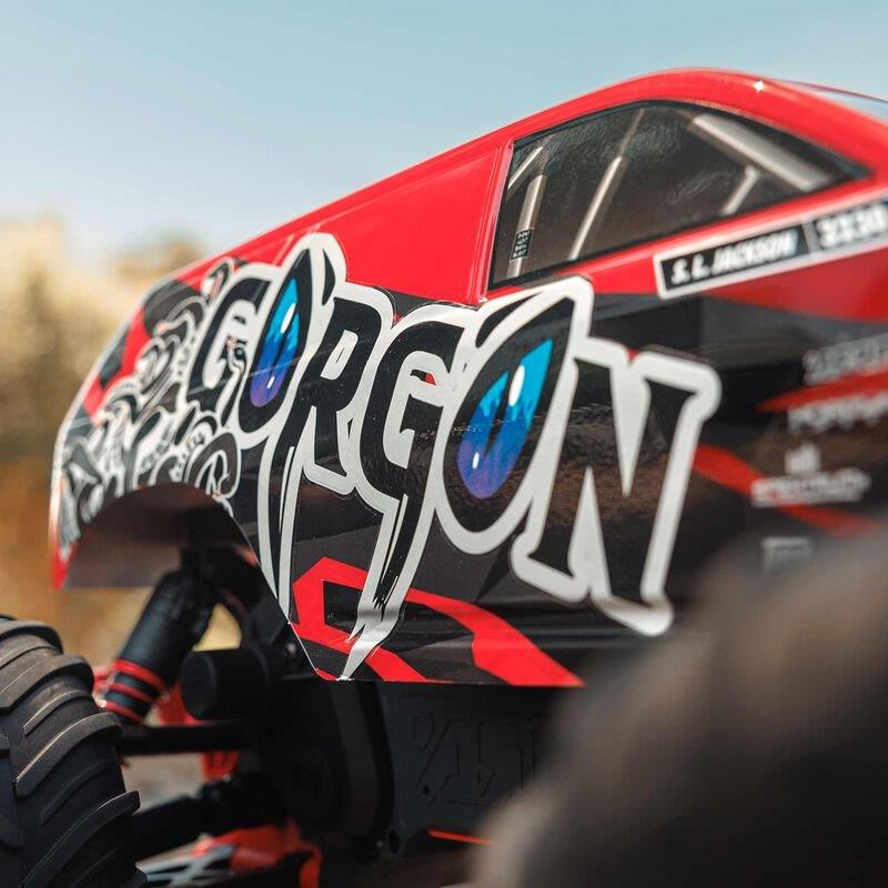 ARRMA 1/10 GORGON 4X2 MEGA 550 Brushed MT RTR with Battery & Charger, Red - 24