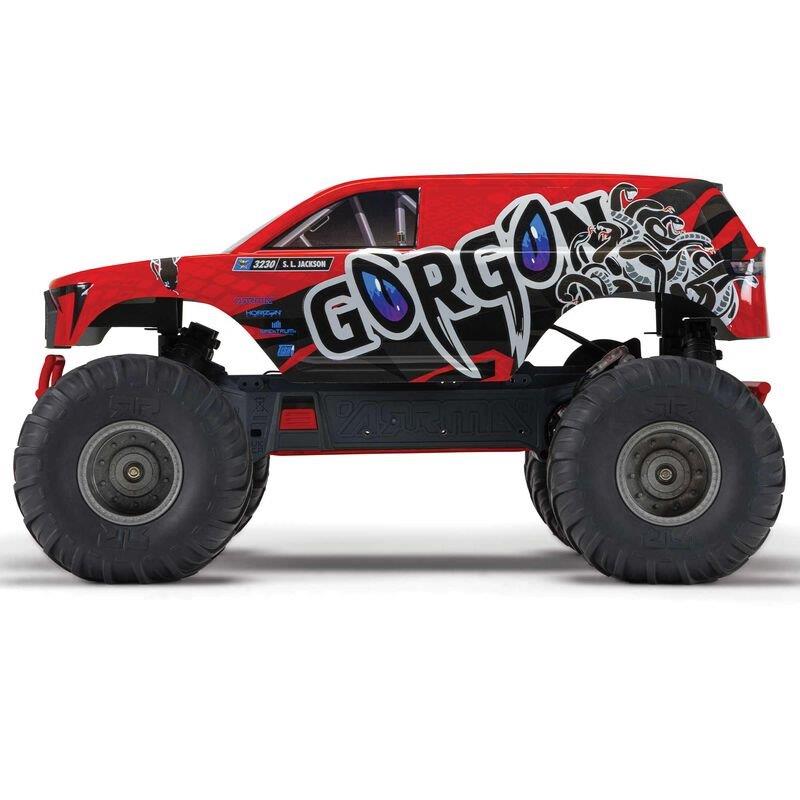 ARRMA 1/10 GORGON 4X2 MEGA 550 Brushed MT RTR with Battery & Charger, Red - 14