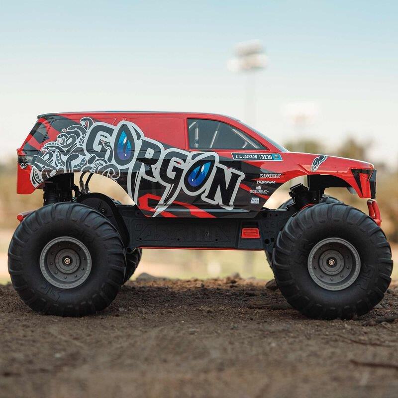 ARRMA 1/10 GORGON 4X2 MEGA 550 Brushed MT RTR with Battery & Charger, Red - 15