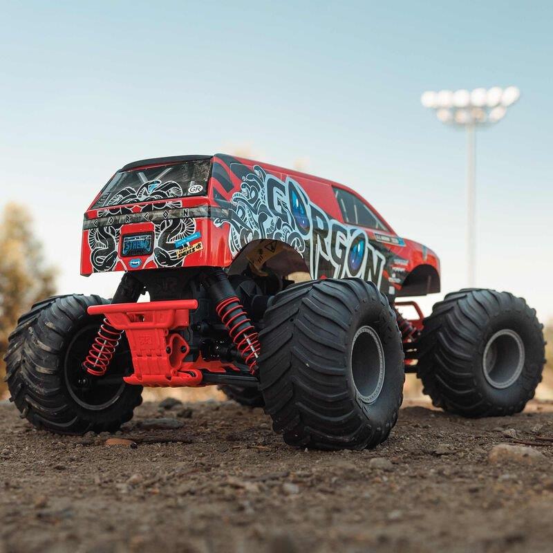 ARRMA 1/10 GORGON 4X2 MEGA 550 Brushed MT RTR with Battery & Charger, Red - 19