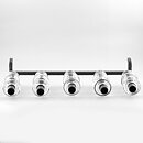 Erik Höglund (1960s) Wrought Iron Candleholder with Clear Glass Sections 46 cm