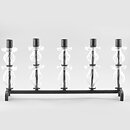 Erik Höglund (1960s) Wrought Iron Candleholder with Clear Glass Sections 46 cm