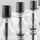 Erik Höglund (1960s) Wrought Iron Candleholder with Clear Glass Sections 46 cm