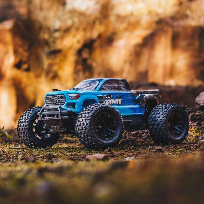 ARRMA 1/10 GRANITE 4WD MEGA Brushed Monster Truck RTR, Blue (International) - 4