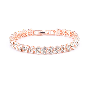 Armband "Treklöver" med stenar av Cubic Zirconia och i 18K Roséguldplätering