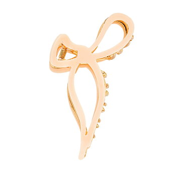 Hårklämma Bow Metall Pink