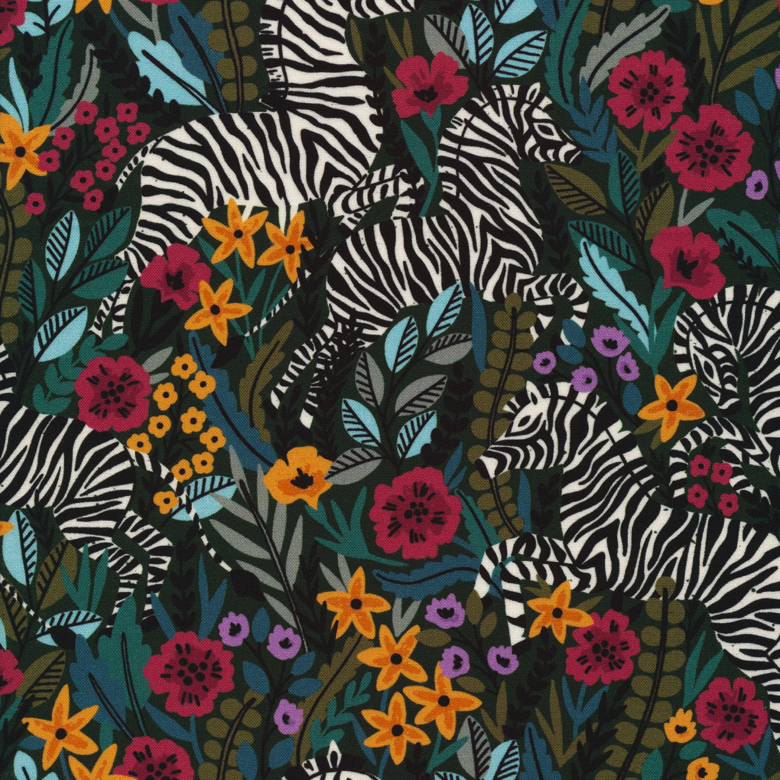 Zebras - Frolicking Zebras  - Green  (30 x 110 cm)