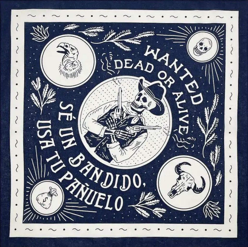 bandana marinblå Western 