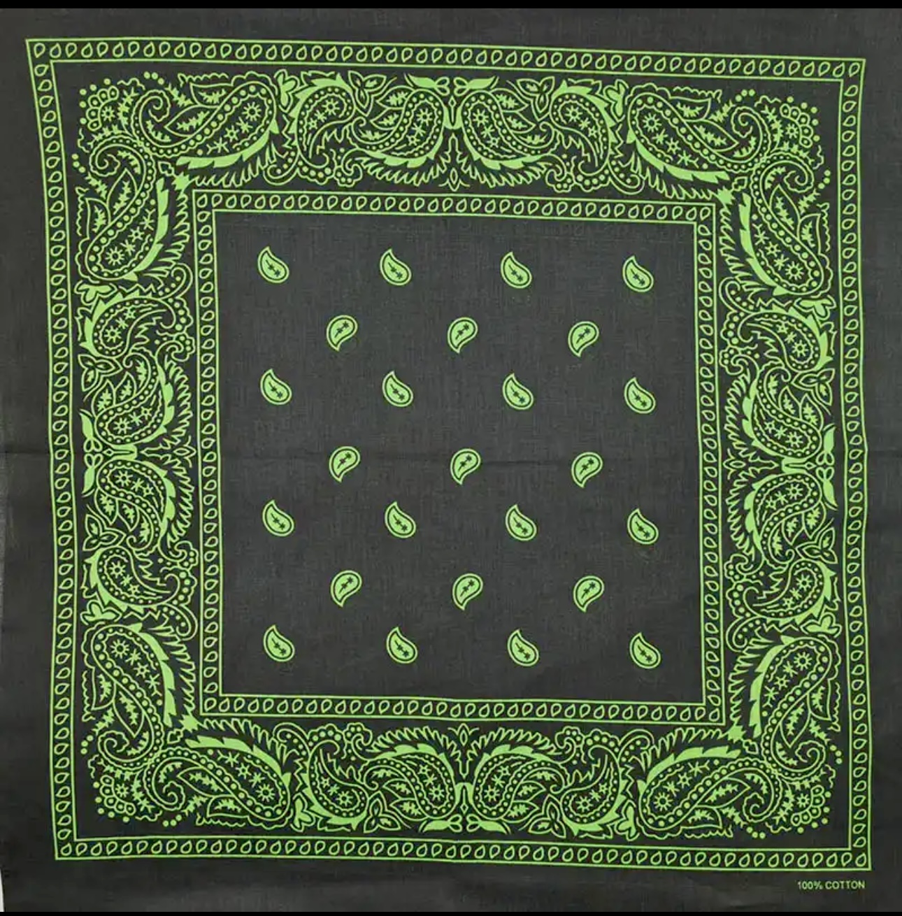 bandana Paisley svart grön 