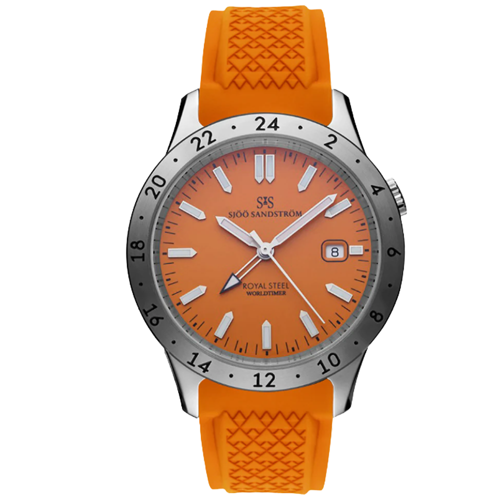 020128 Sjöö Sandström Royal Steel Worldtimer 41 orange
