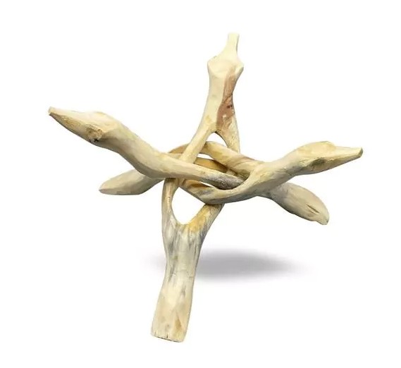 Kristallkula hållare i Trä - Kobra Triangle Ställ - 10cm - Natural